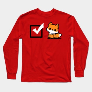 Funny Cute Kawaii Fox Cute Punny Cartoon Meme Gift For Fox Lovers Long Sleeve T-Shirt